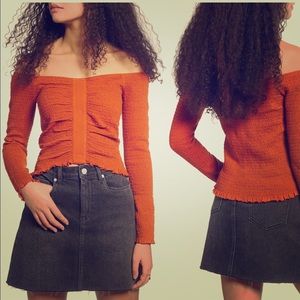 BP off the shoulder smocked top